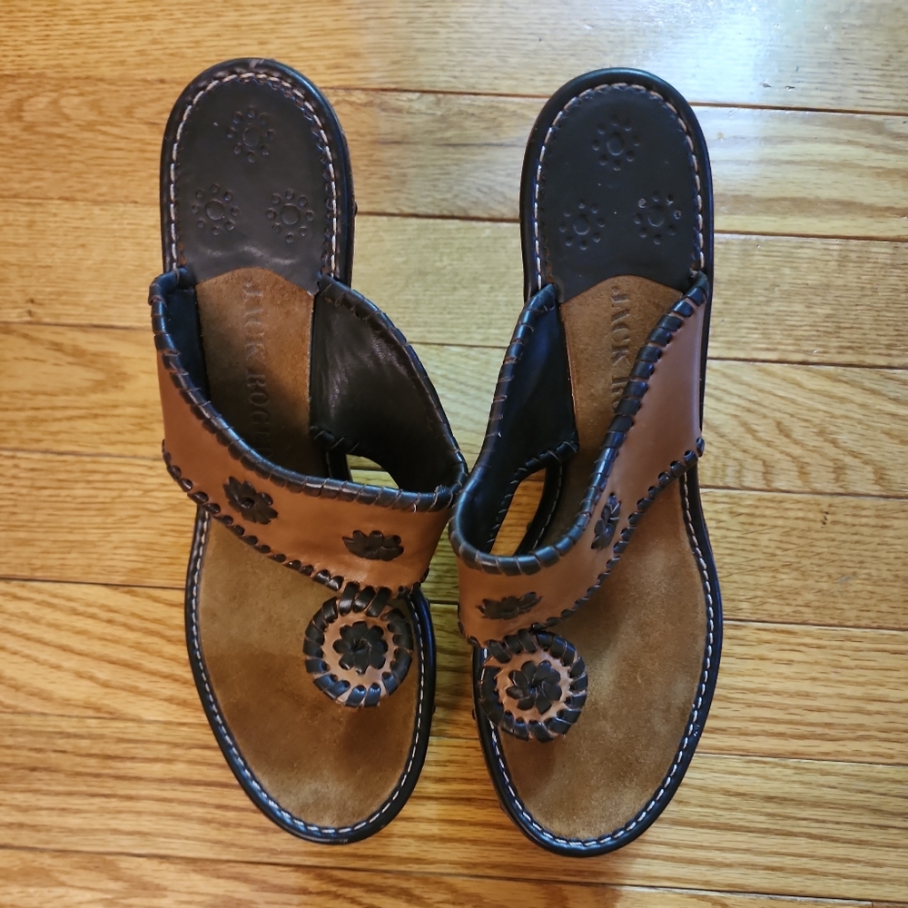Jack Rogers Brown and Black Wedges